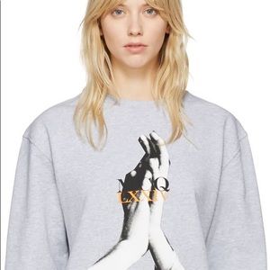 McQ Alexander McQueen Grey hands Classic Pullover